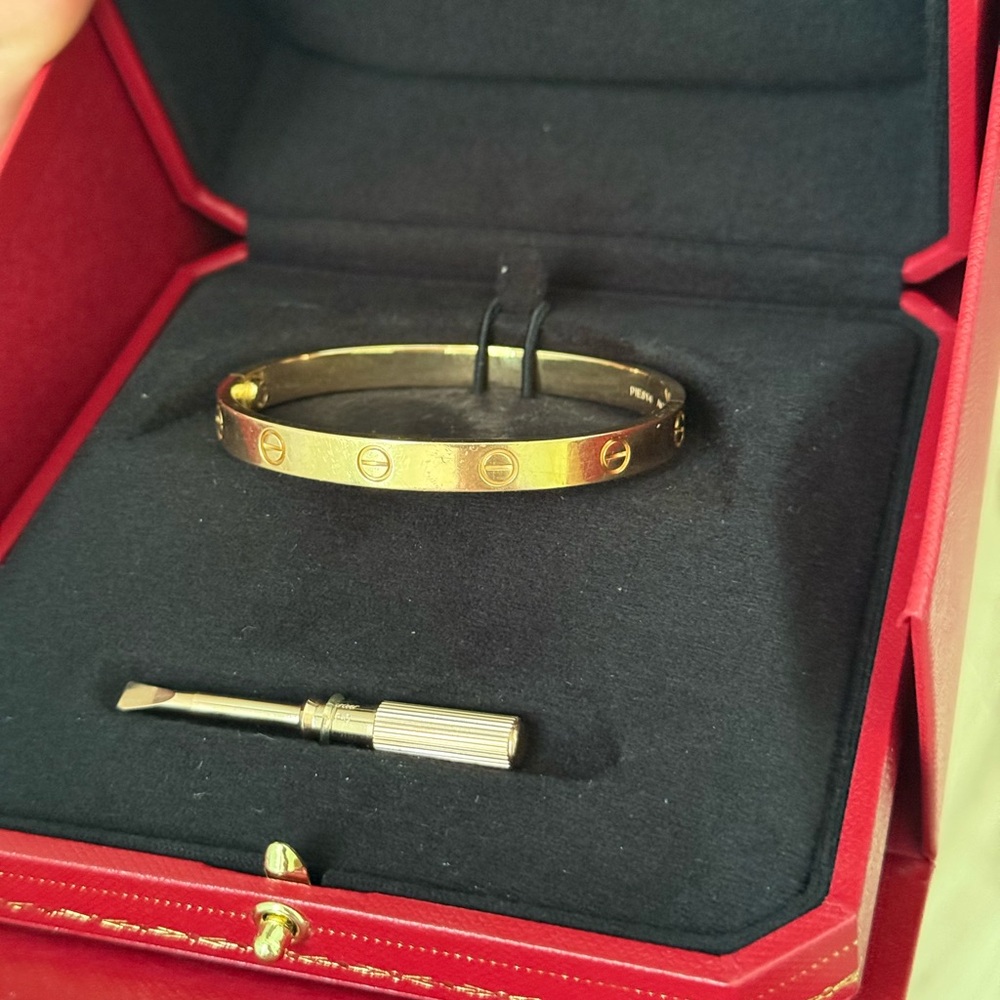 Cartier Love Bracelet in 18k Yellow Gold (Size 17) with Screwdriver & Box